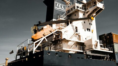 cargo ship in harbor