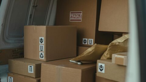 parcels inside a delivery van